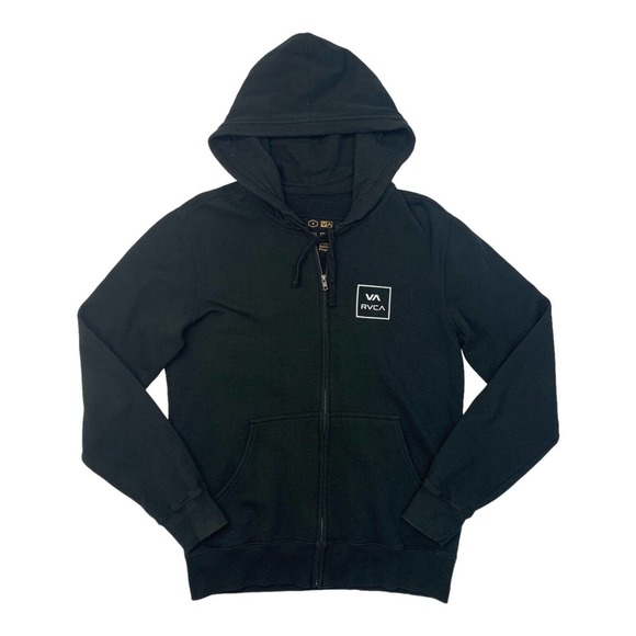 RVCA Other - RVCA All The Ways Hoodie Mens S Small Black Full Zip Ribbed Sweater Sweatshirt